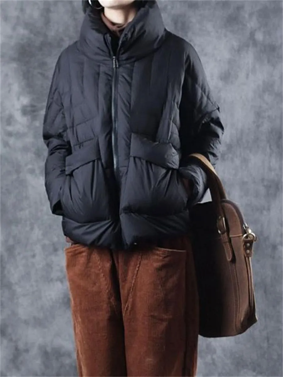 Autumn And Winter Warm Solid Color Short Women'S Coat