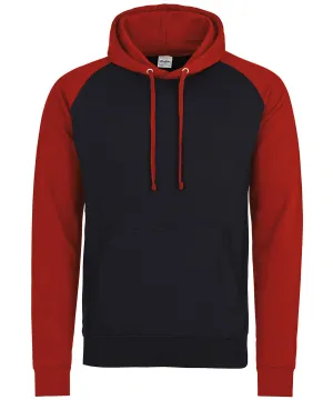 Baseball hoodie | Jet Black/Fire Red