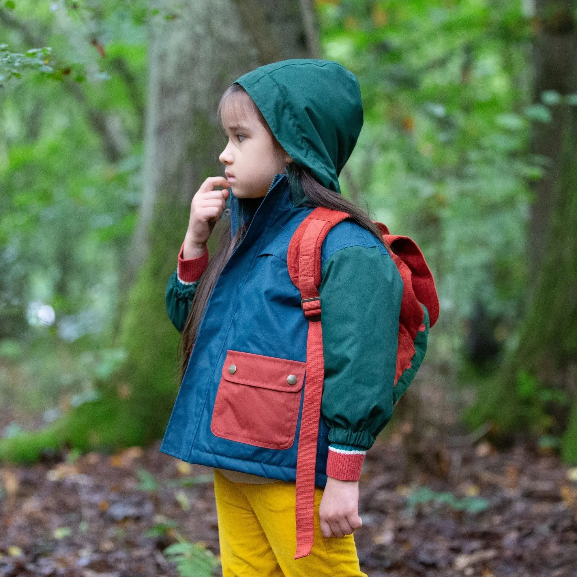 Blue Colour Block Recycled Waterproof Winter Coat