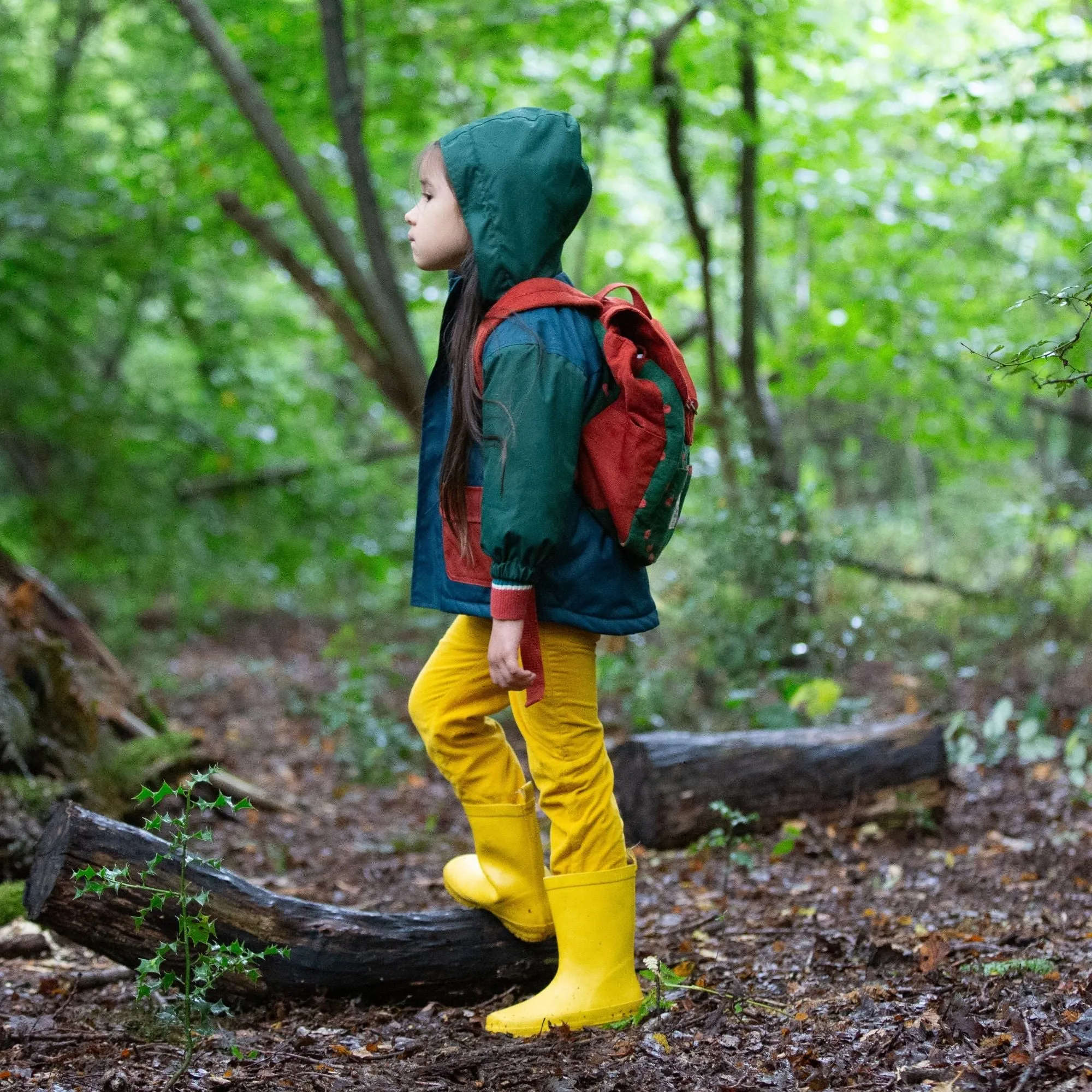 Blue Colour Block Recycled Waterproof Winter Coat