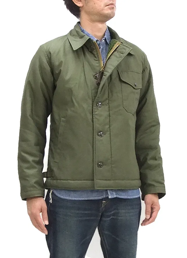 Buzz Rickson Jacket Men's Reproduction of US Navy A-2 Deck Jacket BR14956 A2 Olive