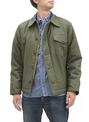 Buzz Rickson Jacket Men's Reproduction of US Navy A-2 Deck Jacket BR14956 A2 Olive