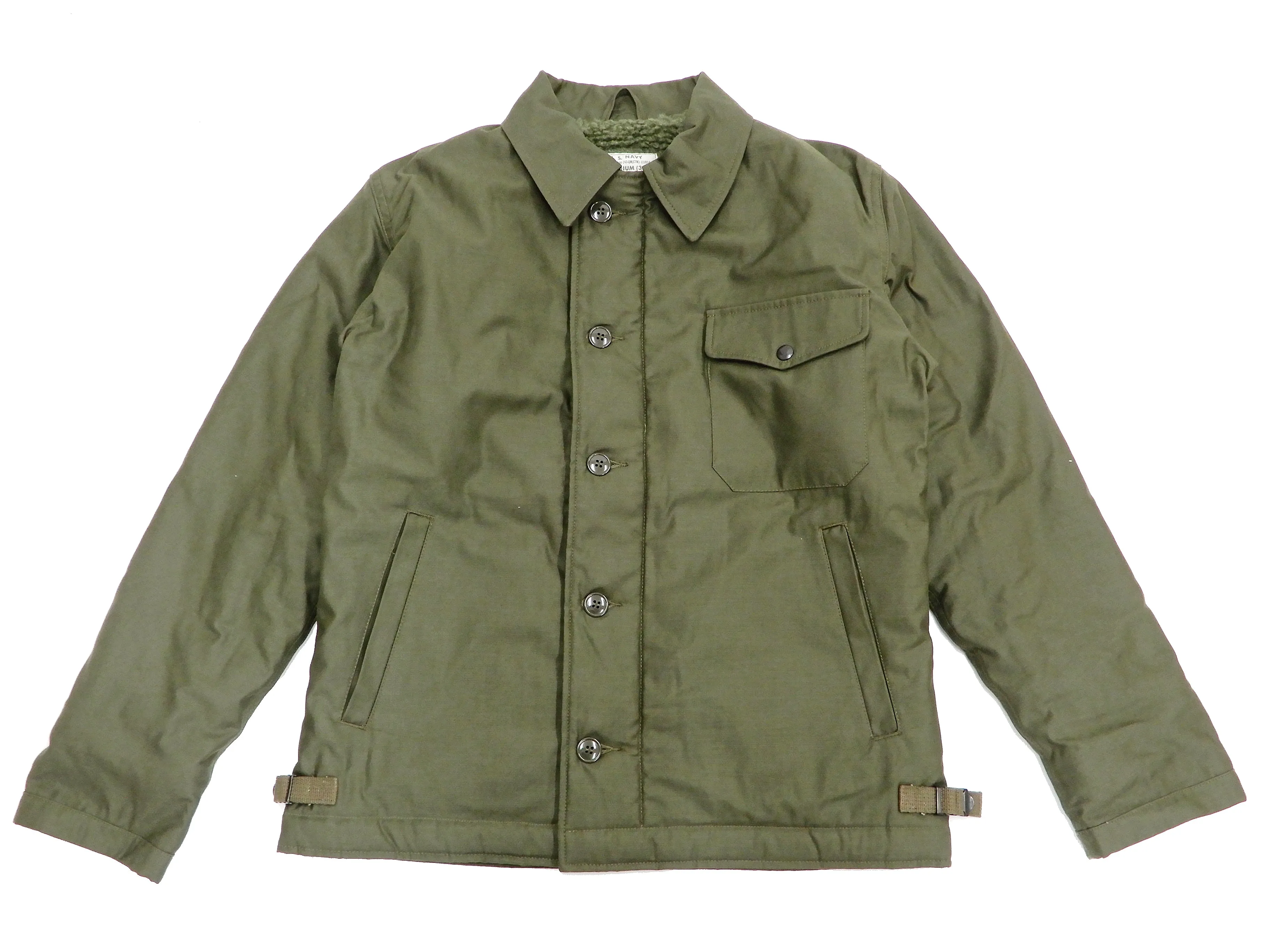 Buzz Rickson Jacket Men's Reproduction of US Navy A-2 Deck Jacket BR14956 A2 Olive