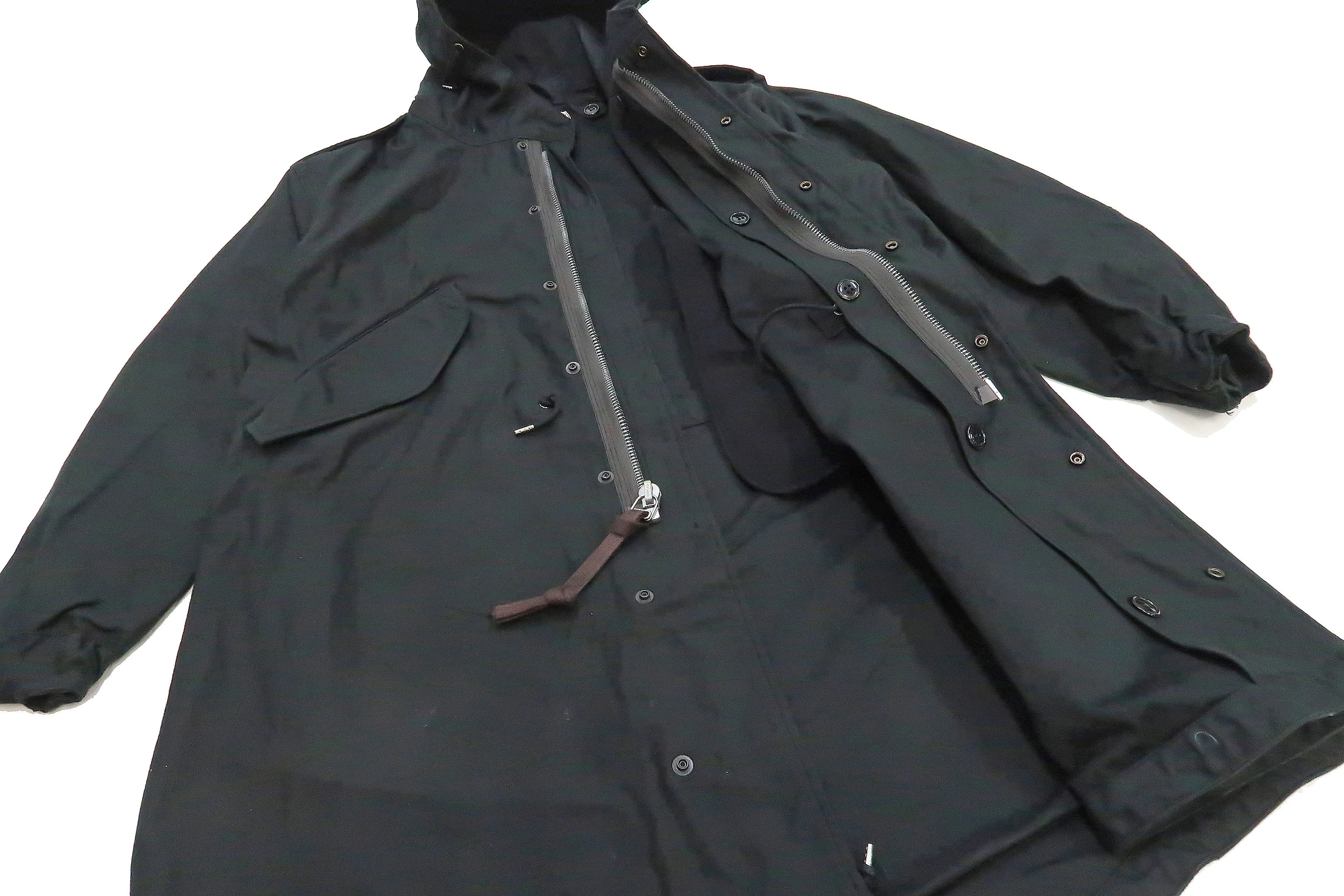 Buzz Rickson Parka William Gibson Black US Army M-51 Fishtail Parka Men's Military Coat Jacket BR14969