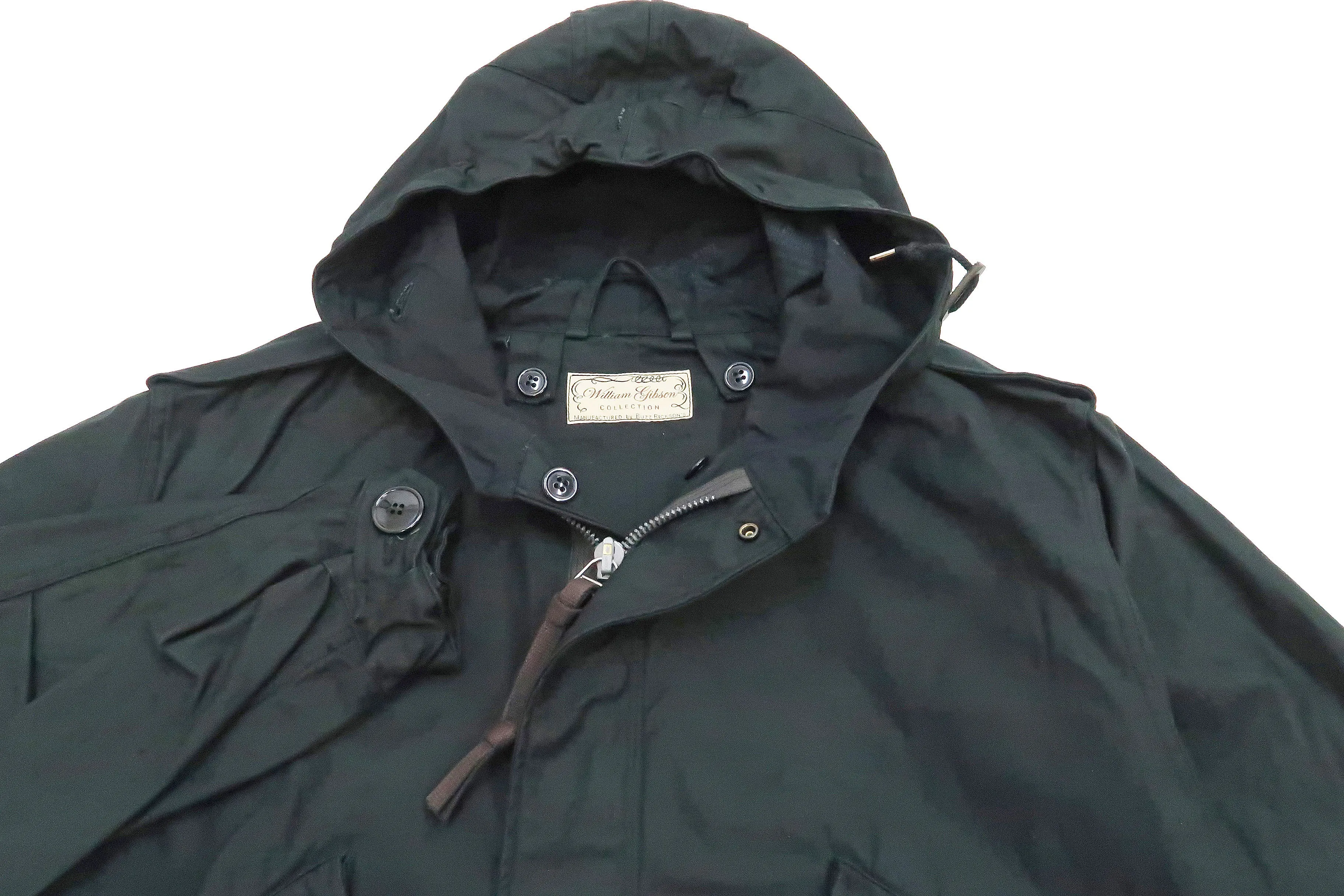 Buzz Rickson Parka William Gibson Black US Army M-51 Fishtail Parka Men's Military Coat Jacket BR14969