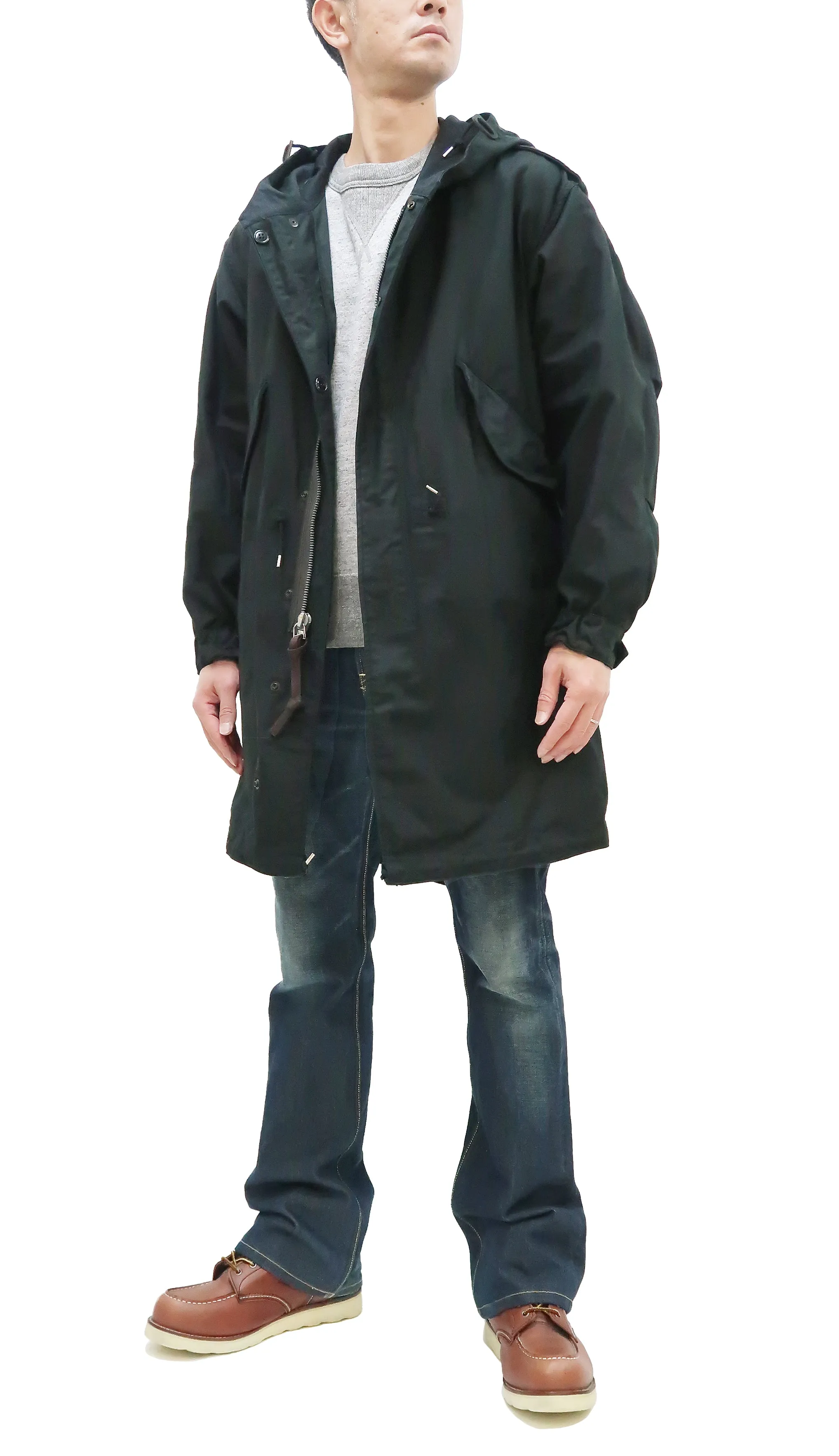 Buzz Rickson Parka William Gibson Black US Army M-51 Fishtail Parka Men's Military Coat Jacket BR14969