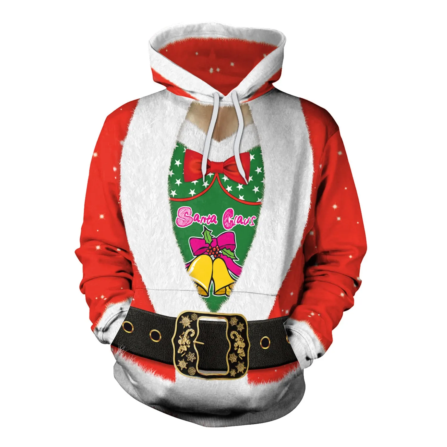 Christmas Women's Loose Versatile Hooded Creative Digital Printed Sweater