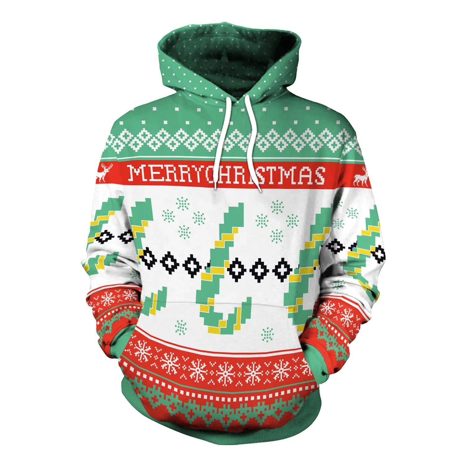 Christmas Women's Loose Versatile Hooded Creative Digital Printed Sweater