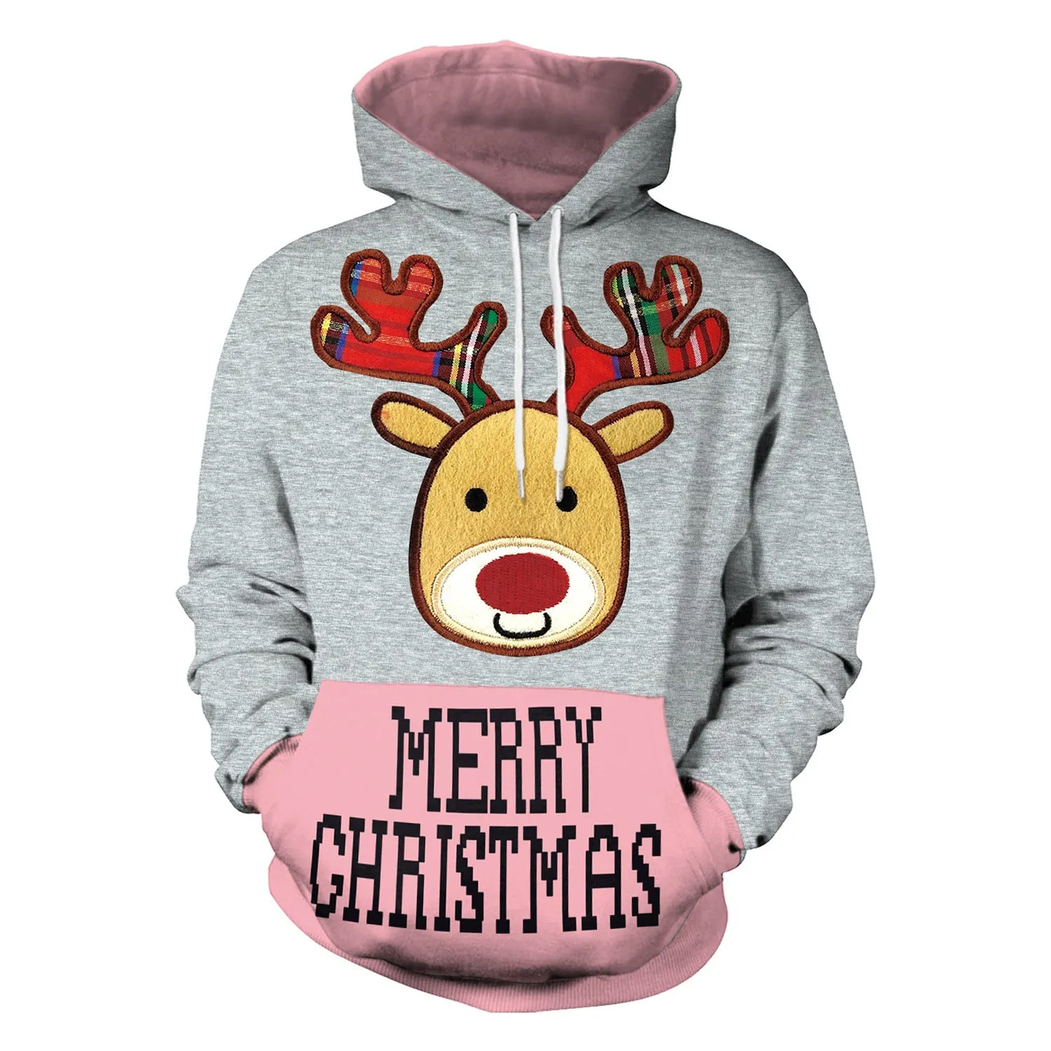 Christmas Women's Loose Versatile Hooded Creative Digital Printed Sweater