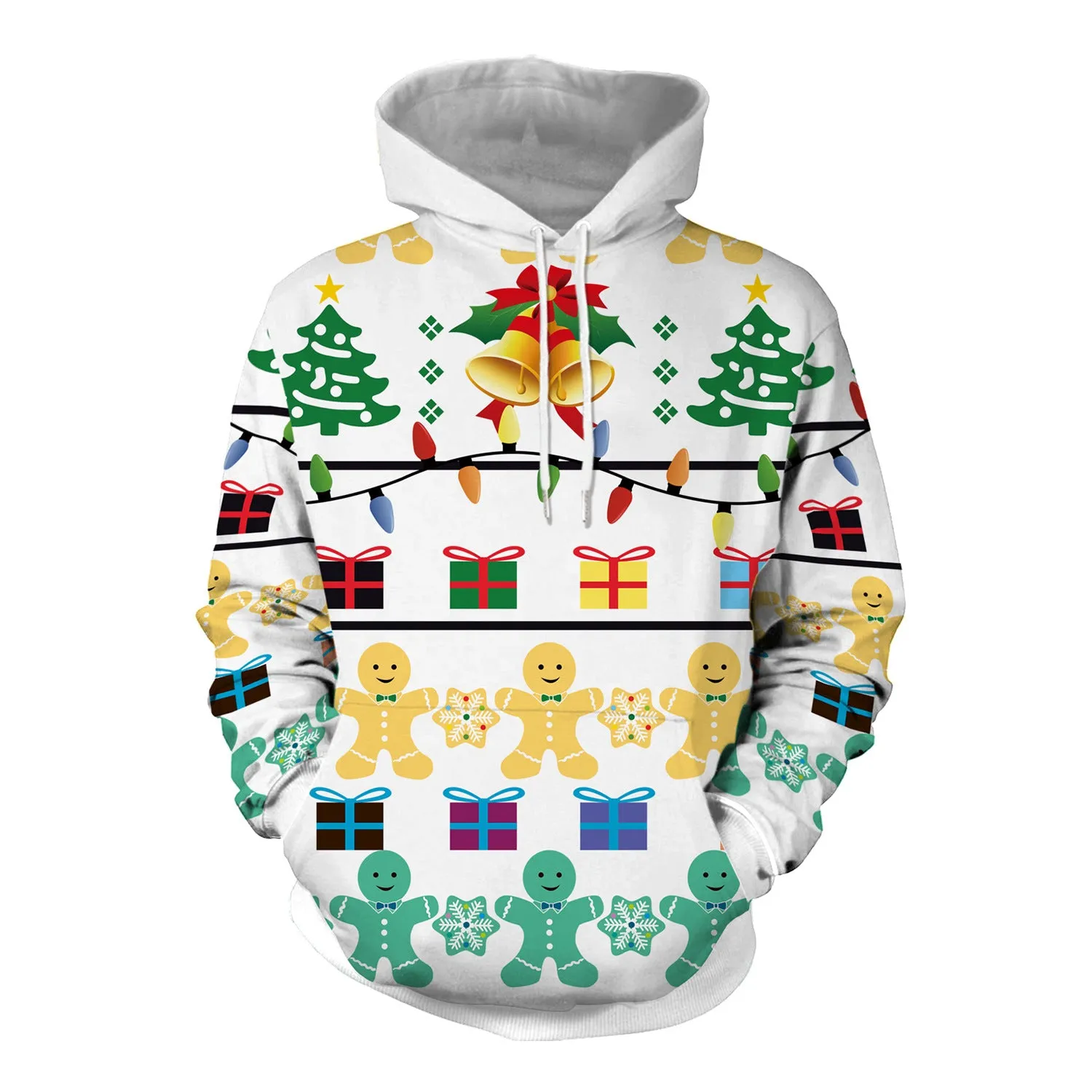 Christmas Women's Loose Versatile Hooded Creative Digital Printed Sweater