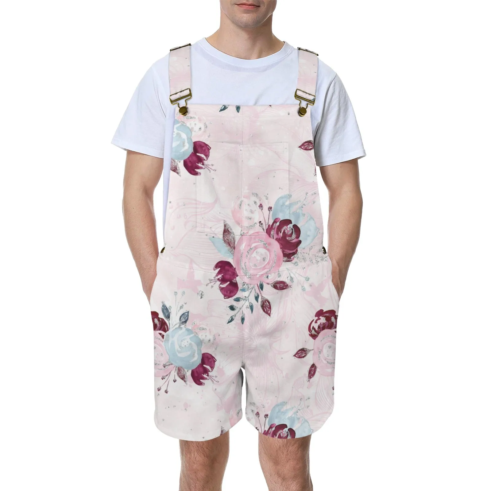 Everything Roses Unisex Shorts Suspender Jumpsuit