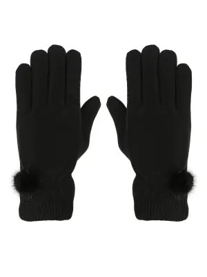 FabSeasons Warm PU Winter gloves with Touchscreen finger for Girls and Women