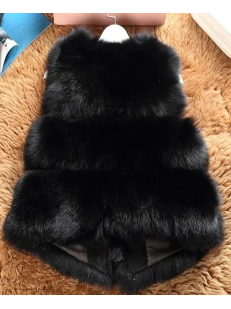 Faux Fur Vest Winter Thick & Warm Feel Waistcoat