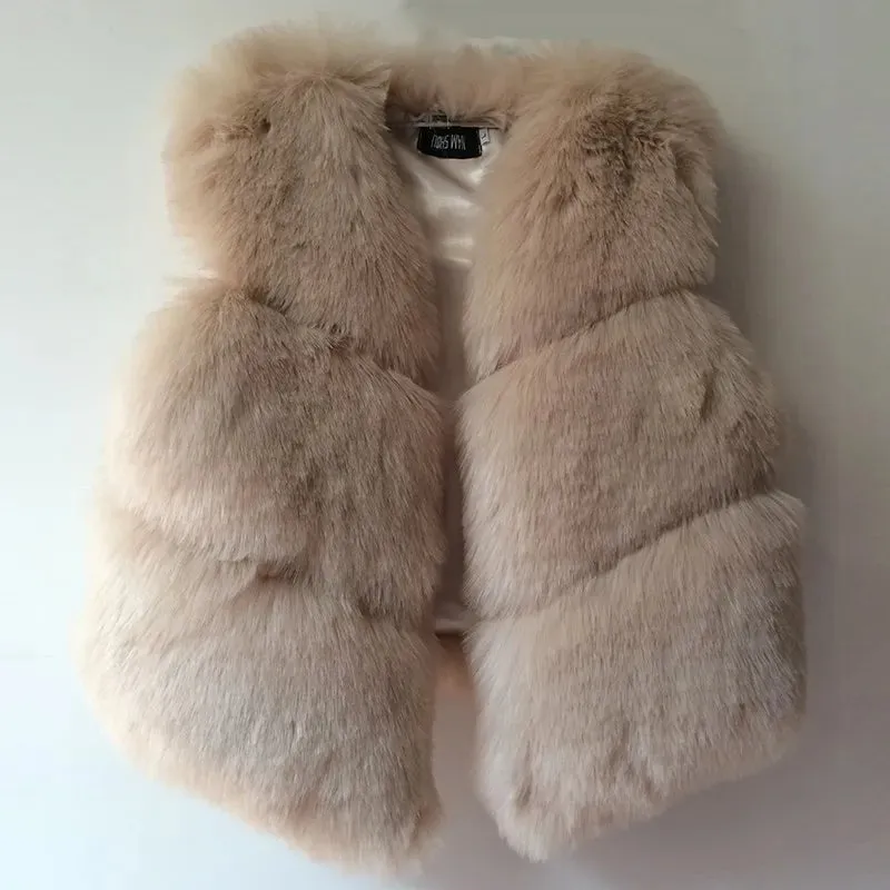 Faux Fur Vest Winter Thick & Warm Feel Waistcoat