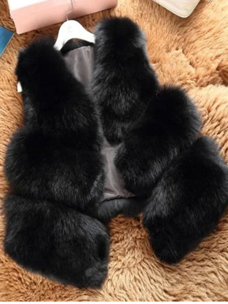 Faux Fur Vest Winter Thick & Warm Feel Waistcoat