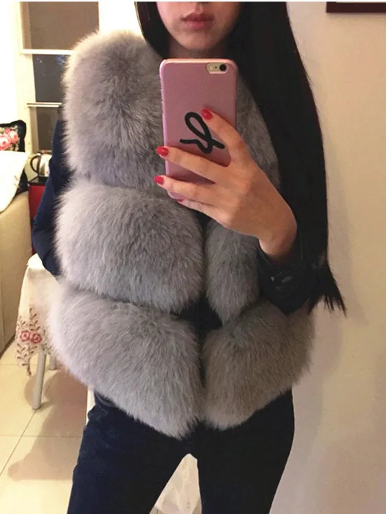 Faux Fur Vest Winter Thick & Warm Feel Waistcoat