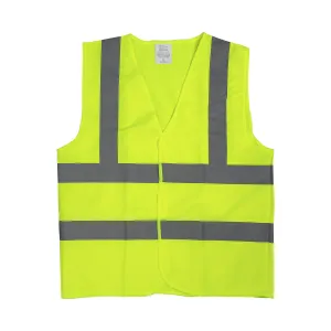 High Visibility Reflective Safety Vest with Velcro Fastening (Yellow), Large - 1 pc