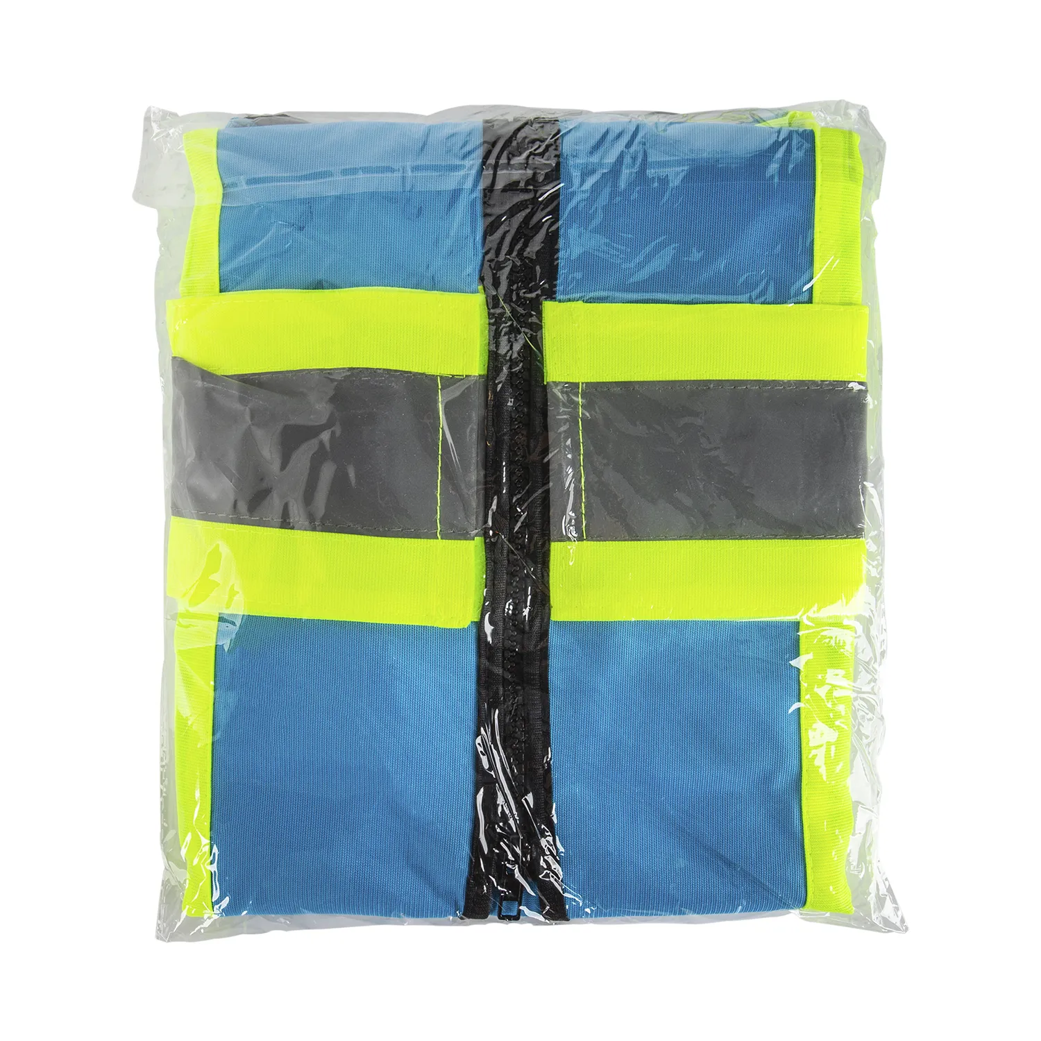 High Visibility Reflective Safety Vest with Zipper Fastening (Blue), Large - 1 pc