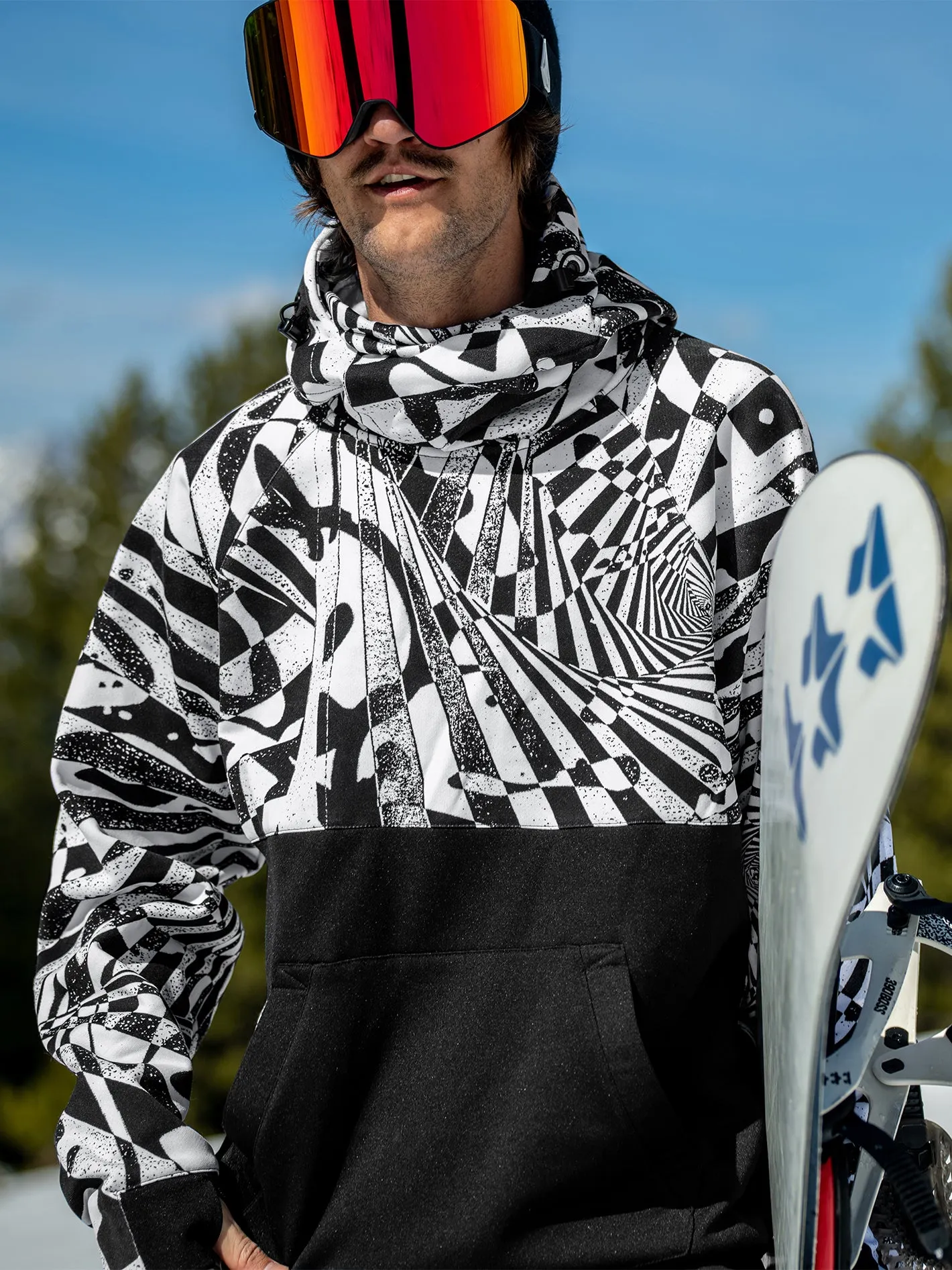 Hydro Riding Hoodie - BLACK WHITE