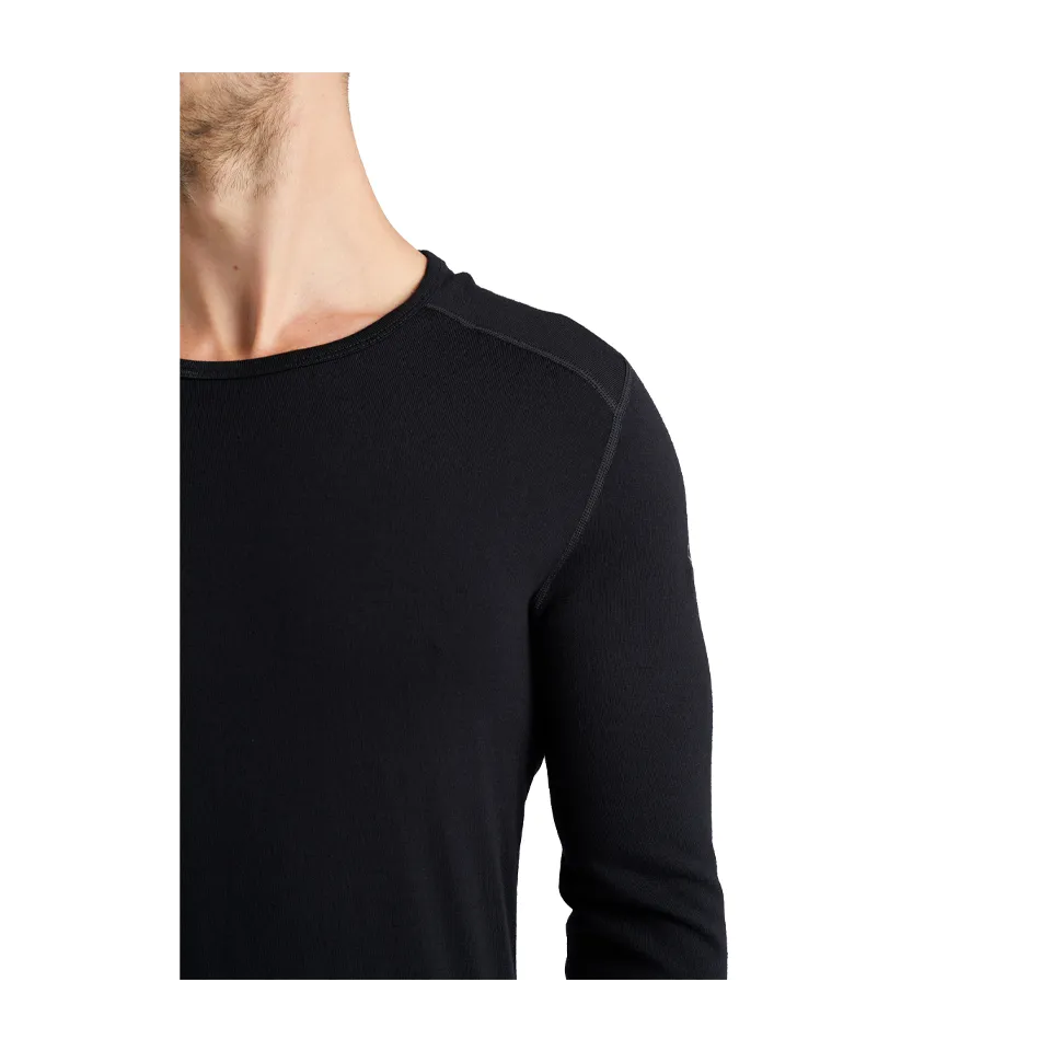 Icebreaker Men's Merino 260 Tech Long Sleeve Crewe Thermal Top Black