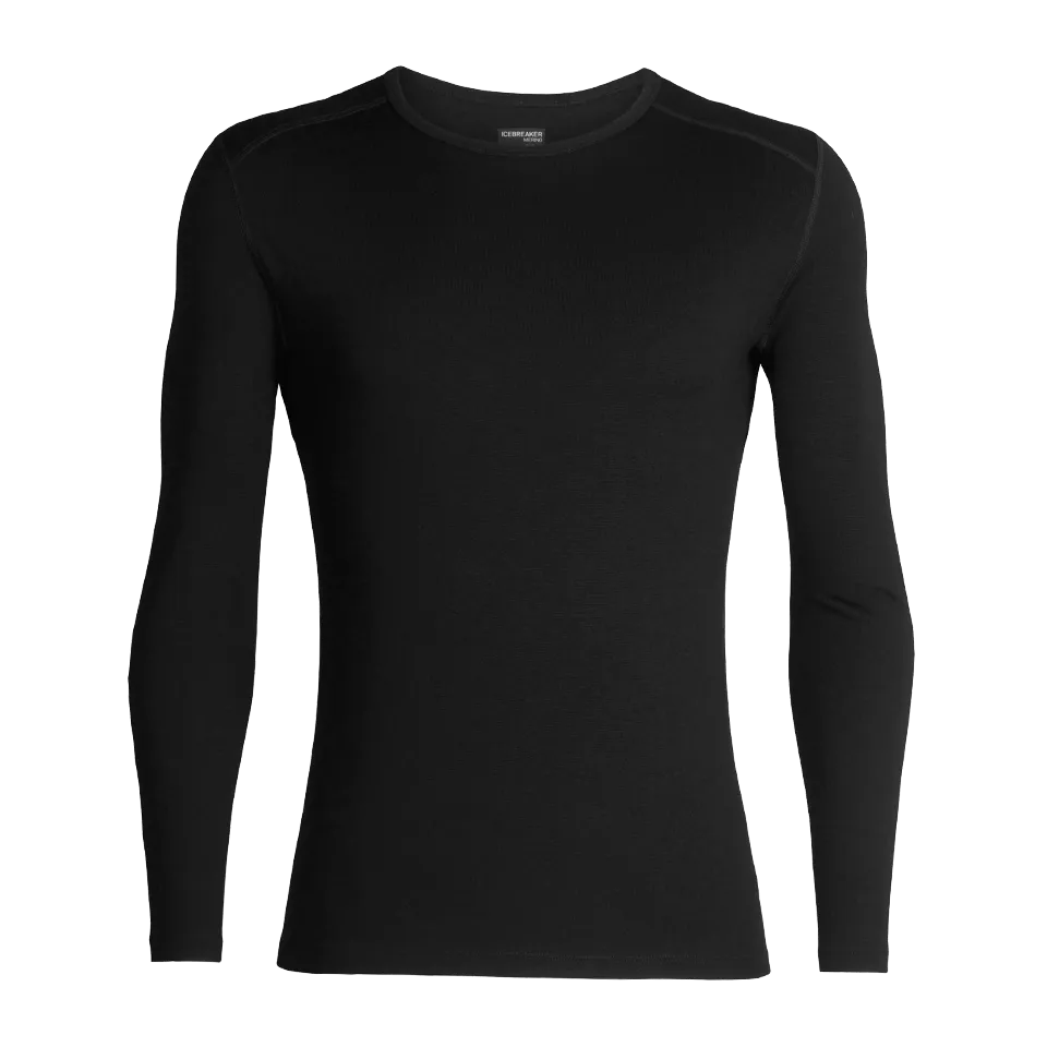 Icebreaker Men's Merino 260 Tech Long Sleeve Crewe Thermal Top Black