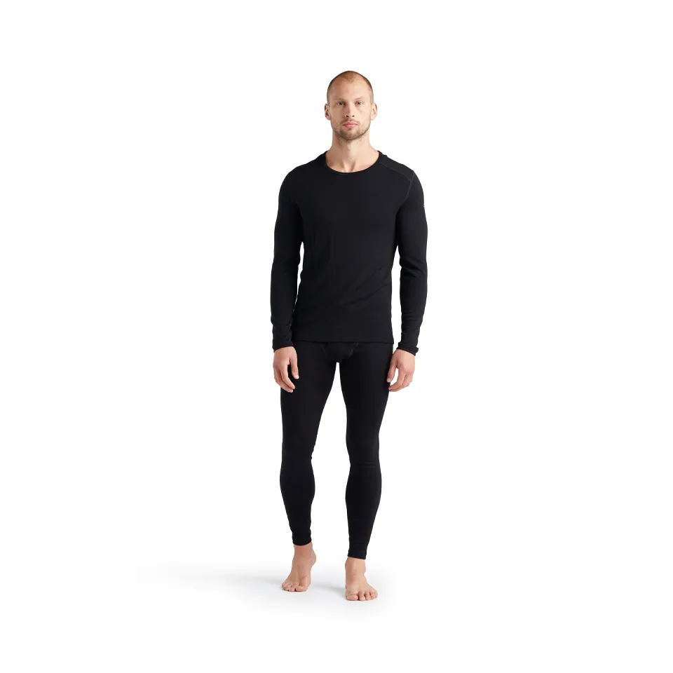 Icebreaker Men's Merino 260 Tech Long Sleeve Crewe Thermal Top Black