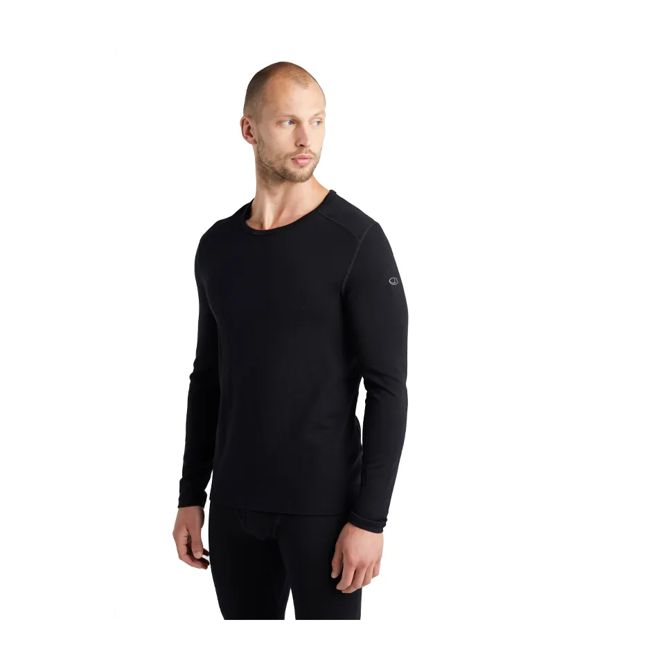 Icebreaker Men's Merino 260 Tech Long Sleeve Crewe Thermal Top Black