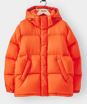 Italian Short Tech Down Parka in Orange