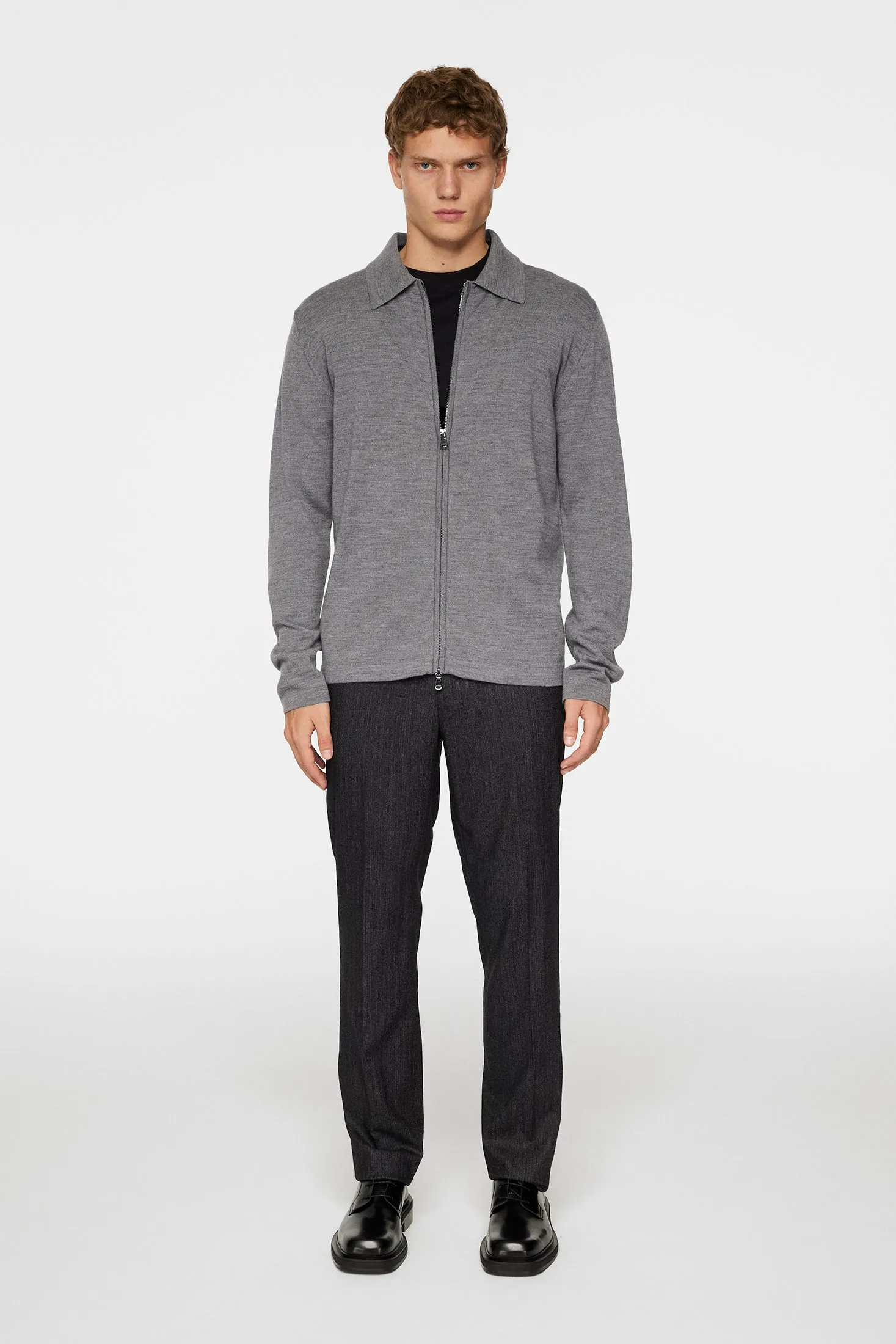 Kaleb Merino Wool Zip Cardigan