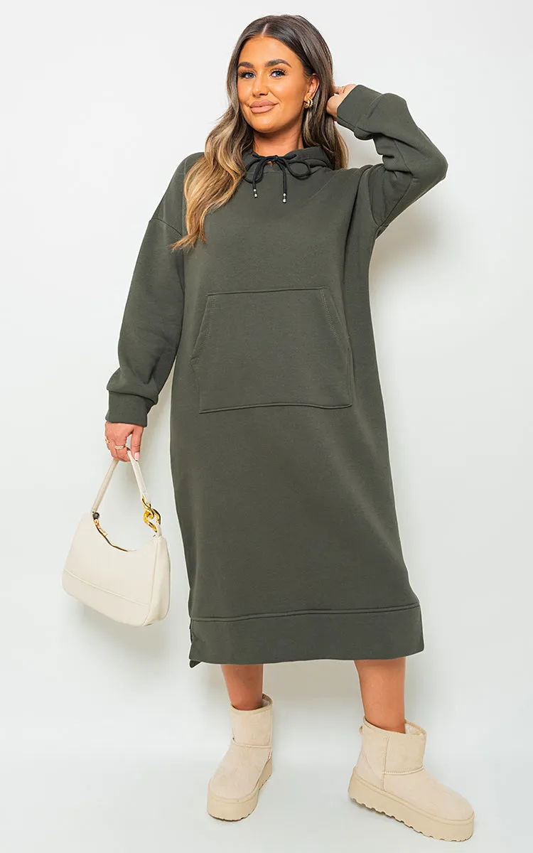 Kangaroo Pocket Long Loose Hoodie