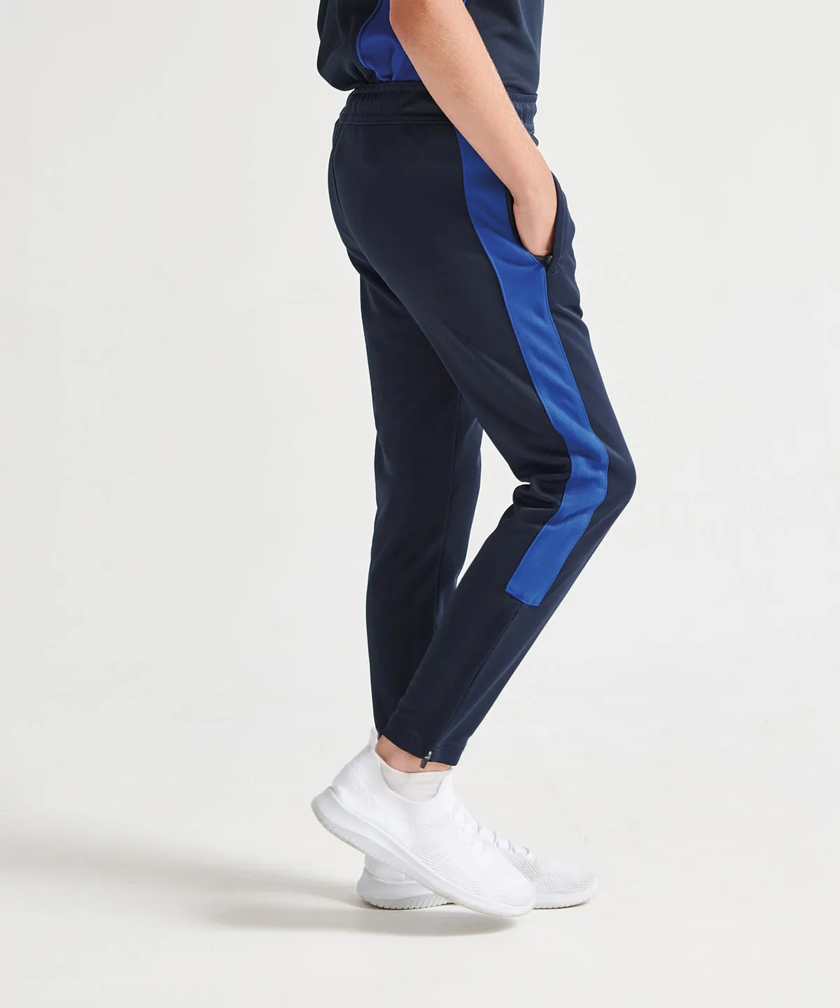 Kids knitted tracksuit pants | Navy/White