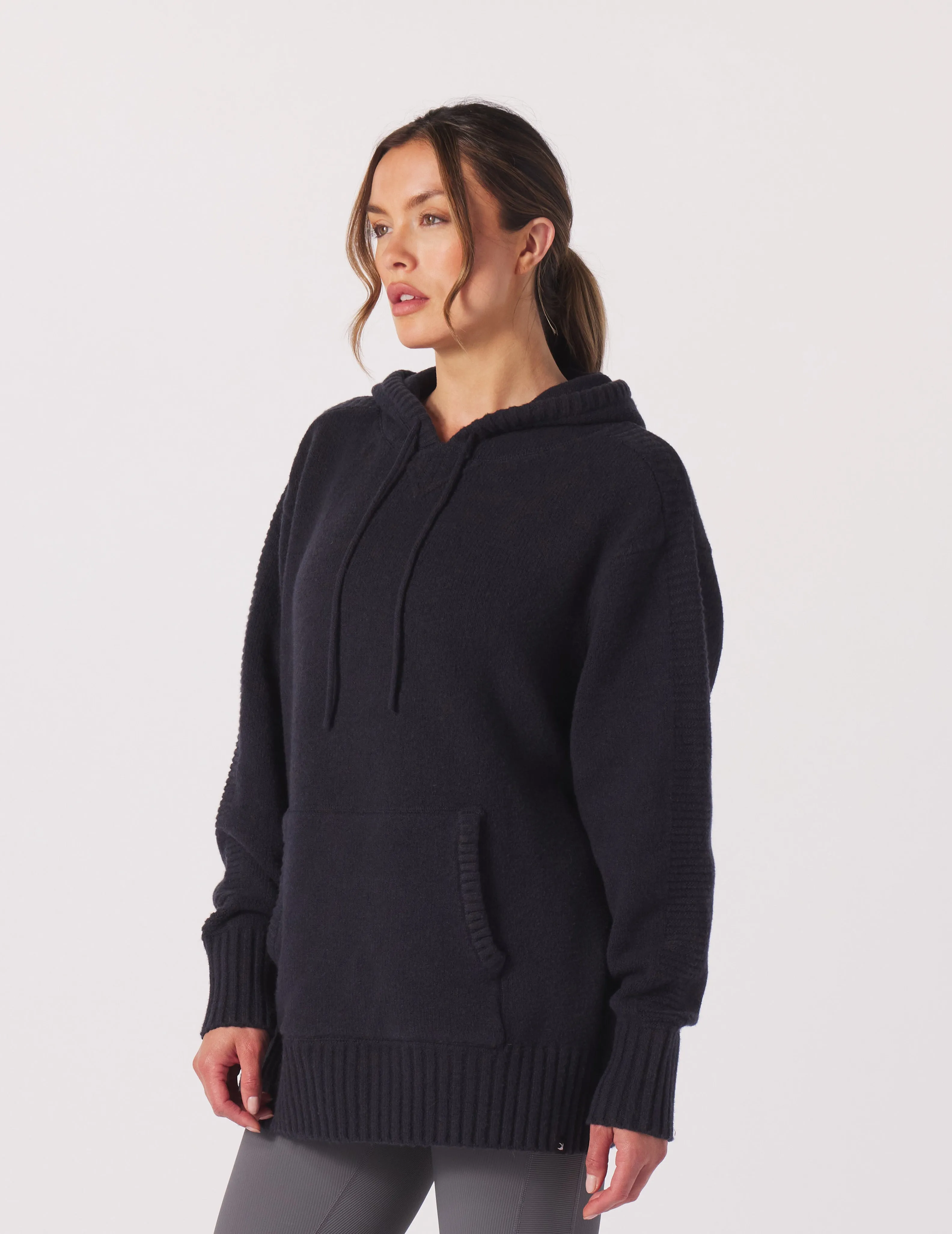 Knit Up Unisex Hoodie: Black