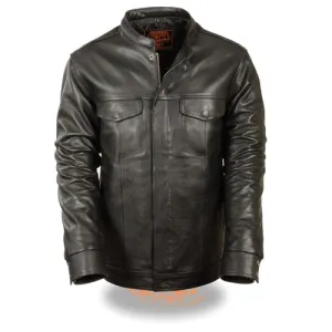 Lightweight Leather Shirt Jacket