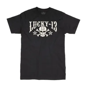 Lucky 13 Skull Stars T-Shirt Black