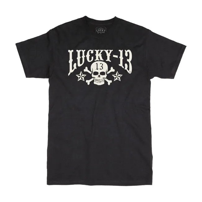 Lucky 13 Skull Stars T-Shirt Black