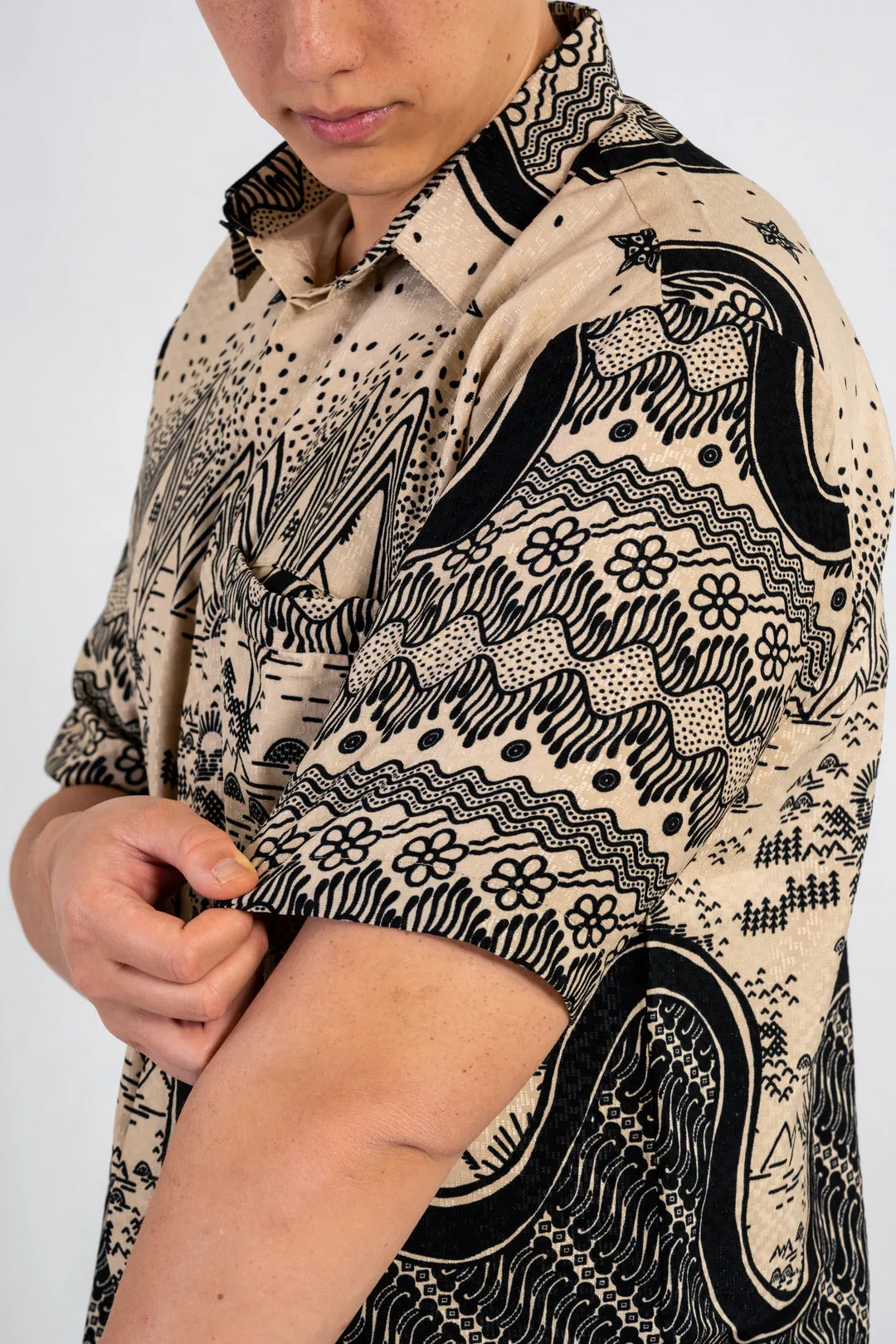 Men's Batik Shirt - Sandscape | Short Sleeves