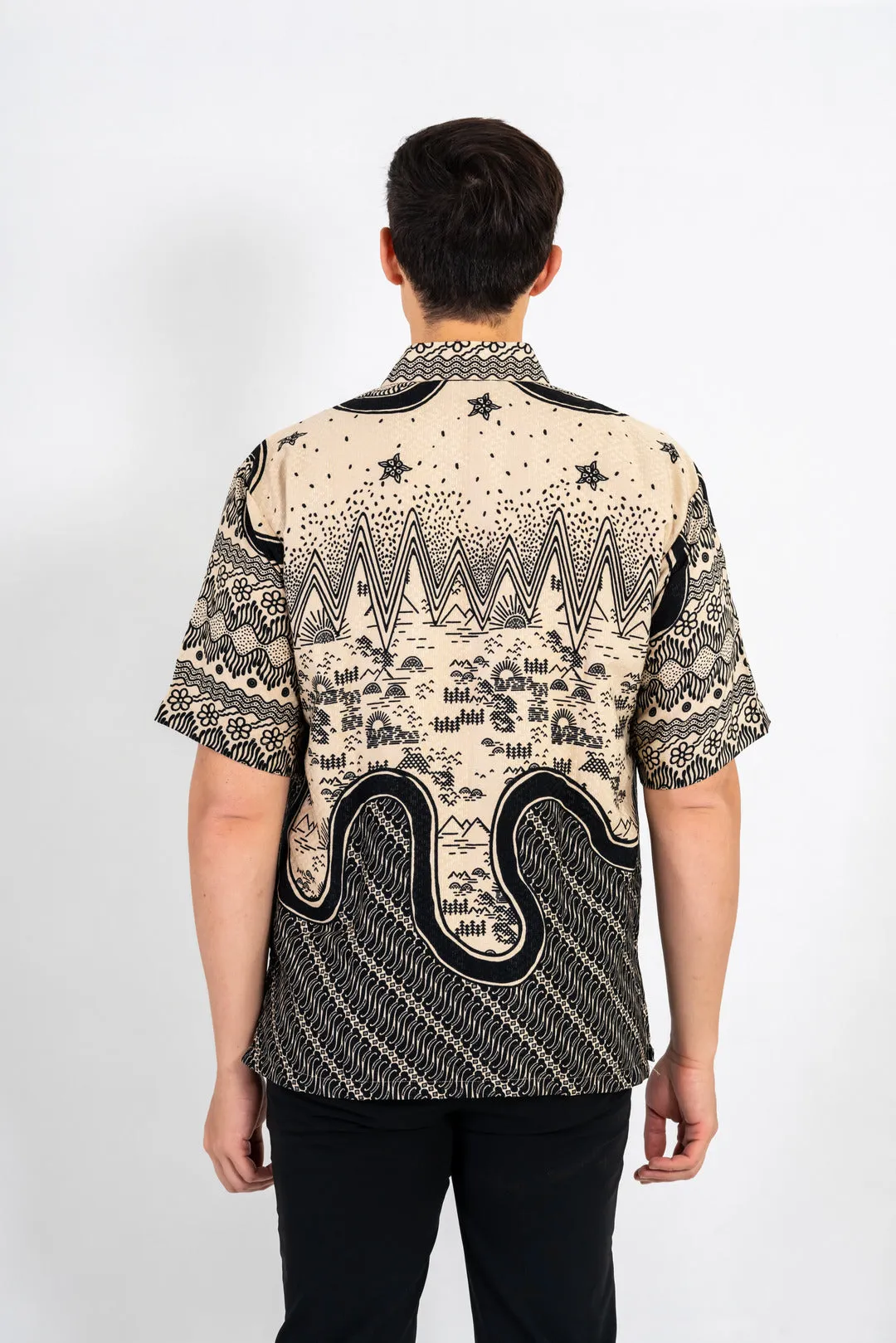 Men's Batik Shirt - Sandscape | Short Sleeves