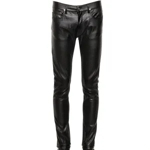 Men's Skinny Fit Leather Pants - Stylish Bottoms