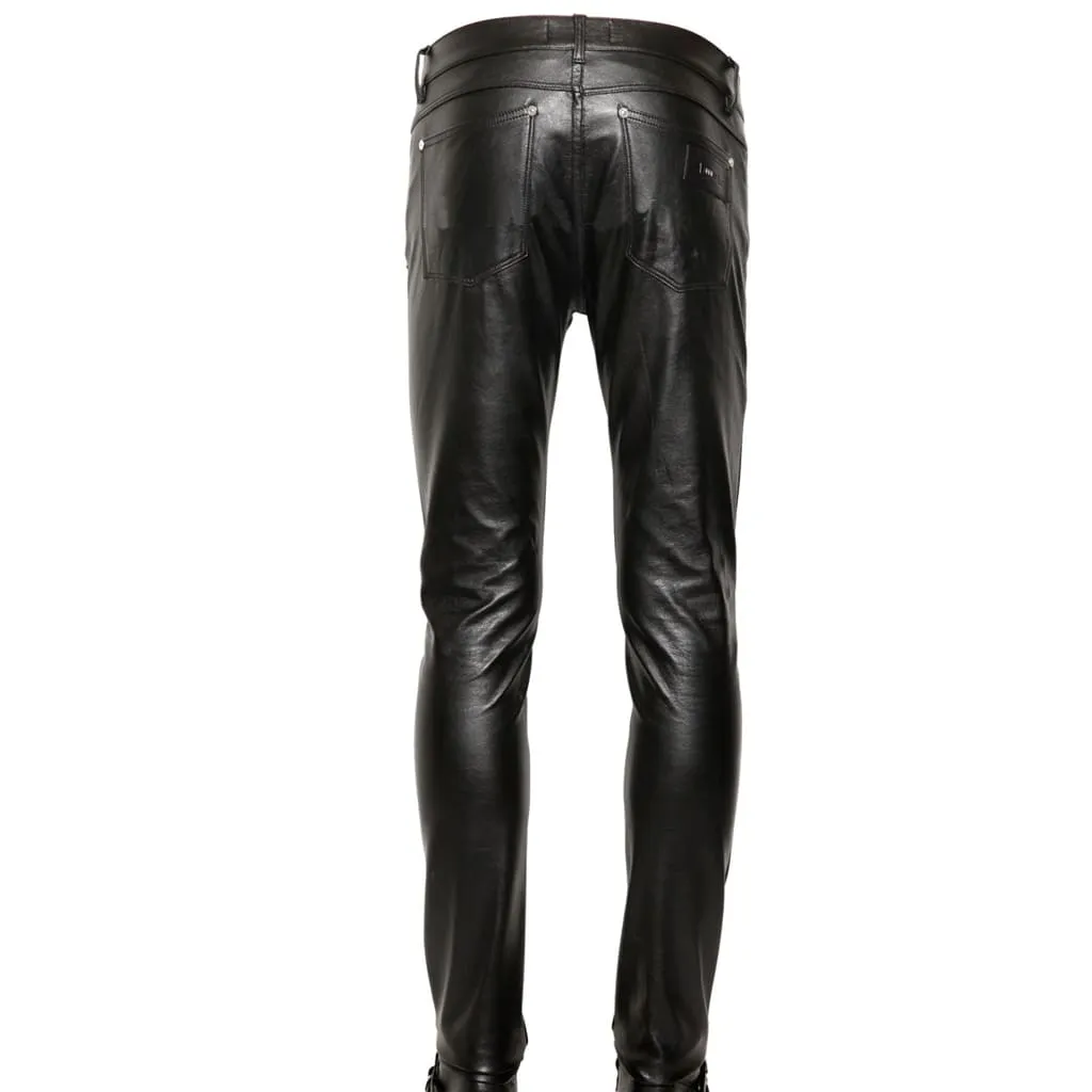 Men's Skinny Fit Leather Pants - Stylish Bottoms