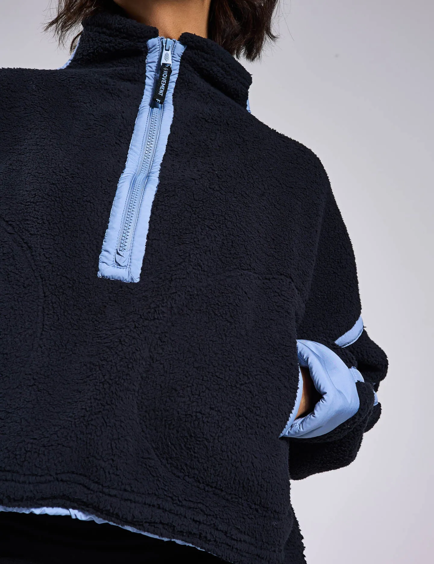 Mountain High 1/2 Zip Fleece - Black/Blue Grey Combo