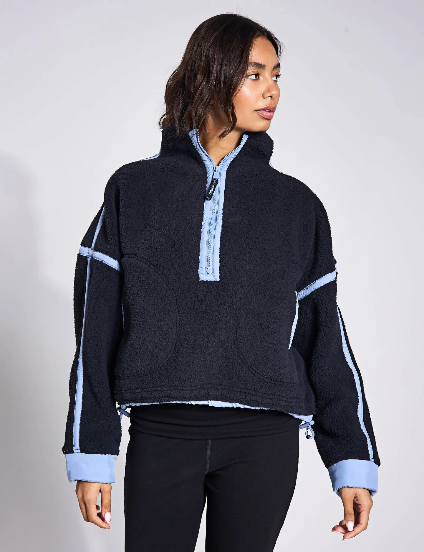 Mountain High 1/2 Zip Fleece - Black/Blue Grey Combo