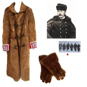 Original U.S. Indian Wars Frontier Campaign Buffalo Coat With Matching Gloves Attributed To MoH Recipient General Nelson Miles, Commanding General of the U.S. Army