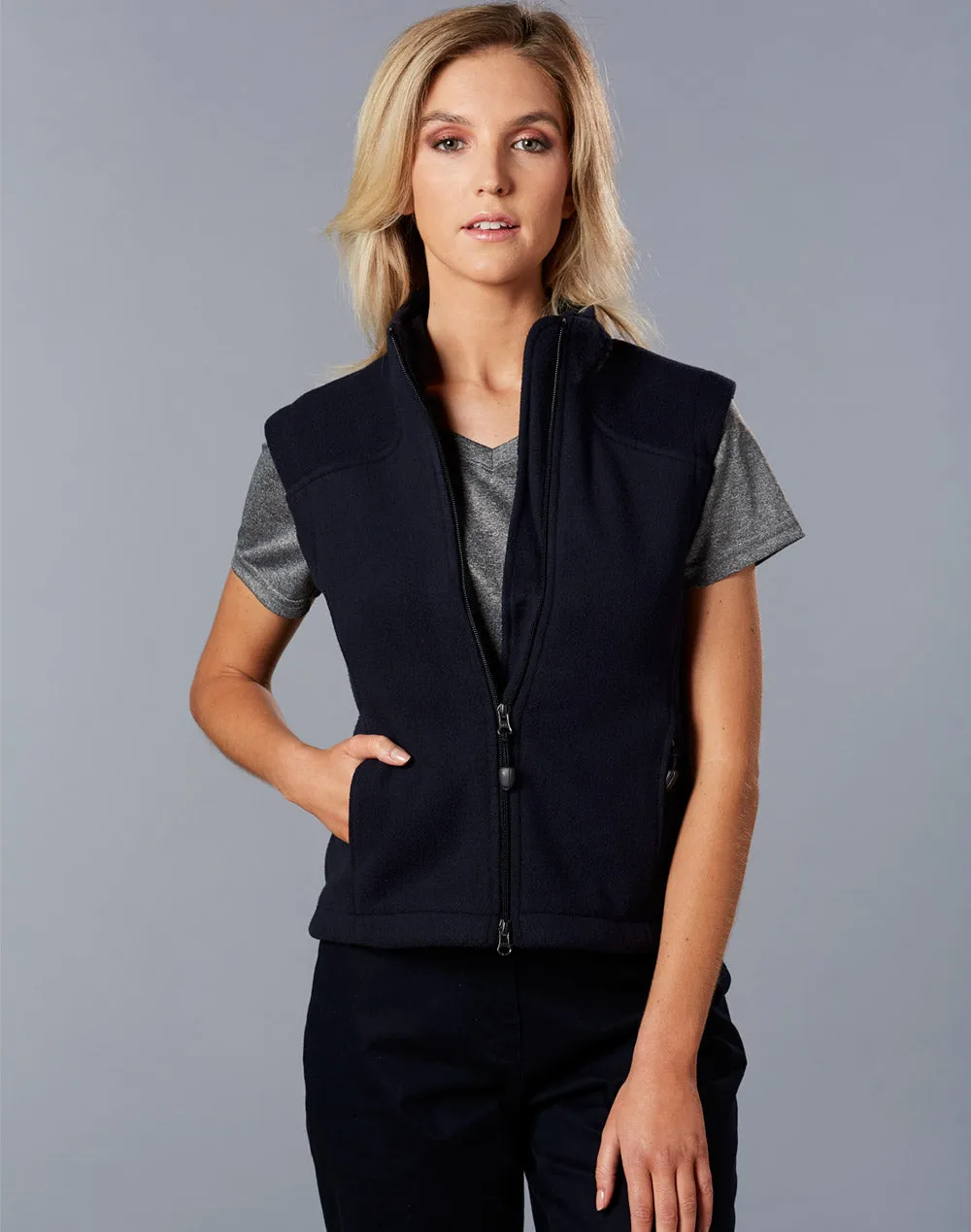 [PF10] Ladies' Bonded Polar Fleece Vest