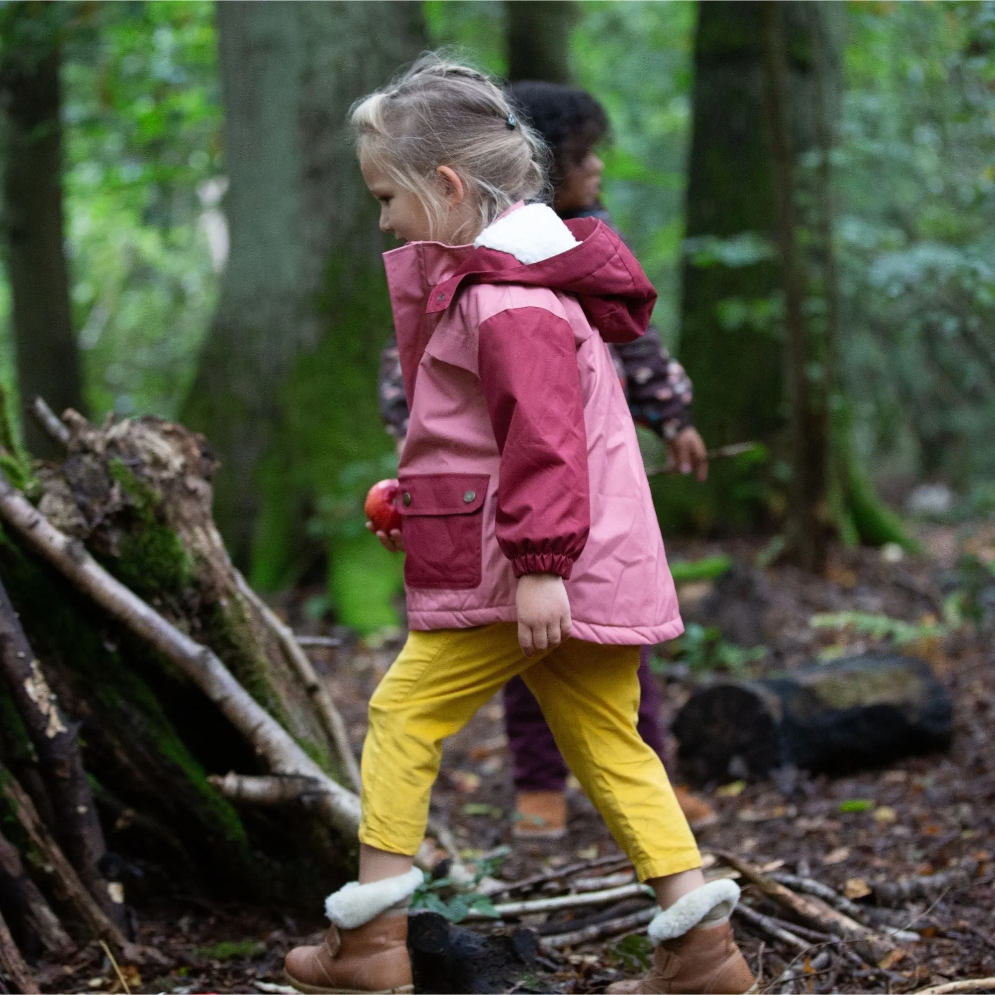 Plum Colour Block Recycled Waterproof Winter Coat