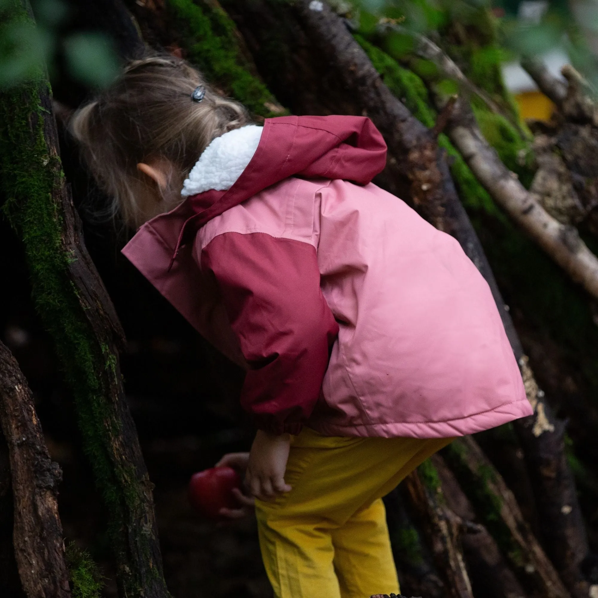 Plum Colour Block Recycled Waterproof Winter Coat