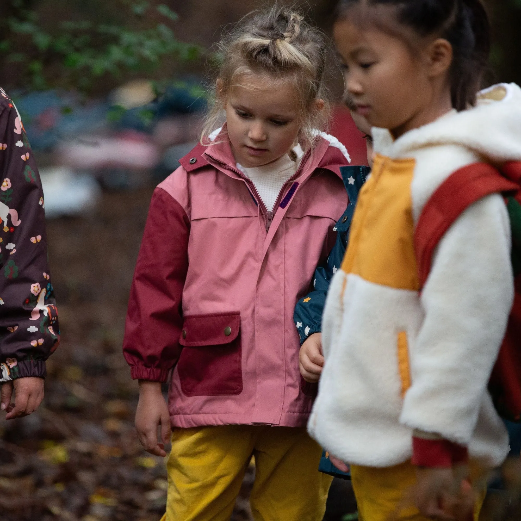 Plum Colour Block Recycled Waterproof Winter Coat