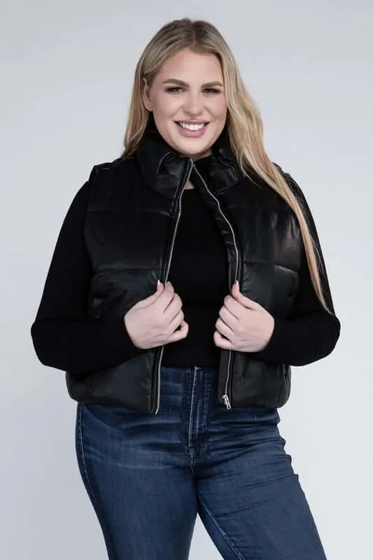 Plus Size Puffer Vest Jacket