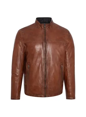 Regency Lucio Leather Jacket | Cognac/Black