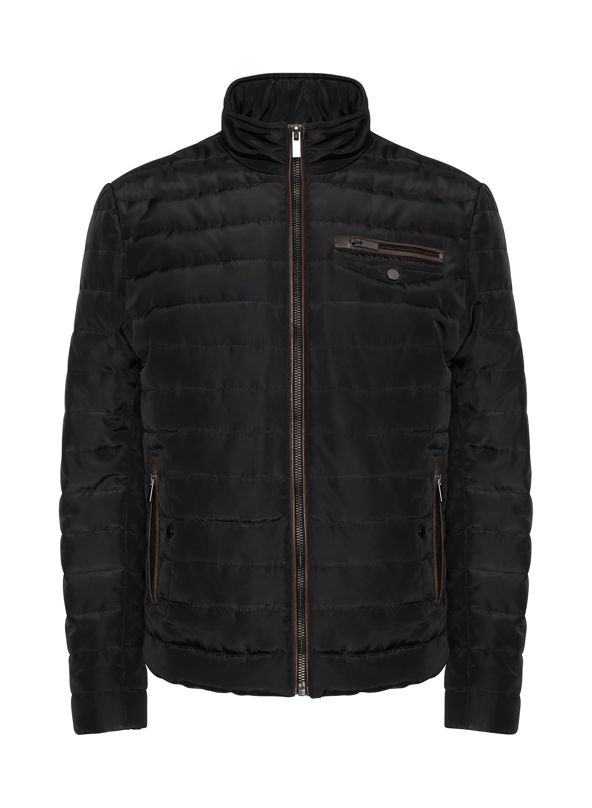 Regency Mixed Media Jacket | Black/Brown