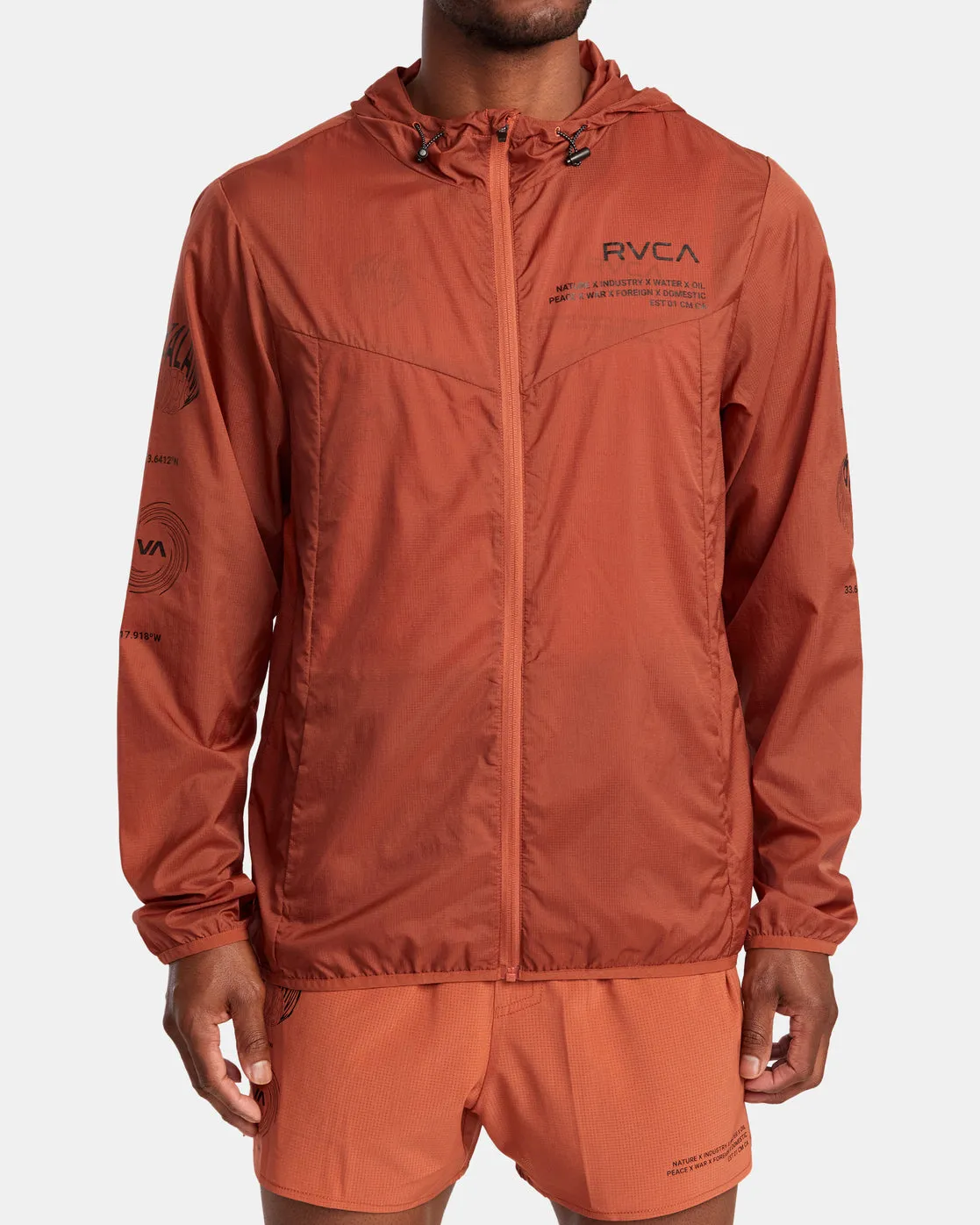 RVCA Runner Lightweight Training Jacket - Terracotta